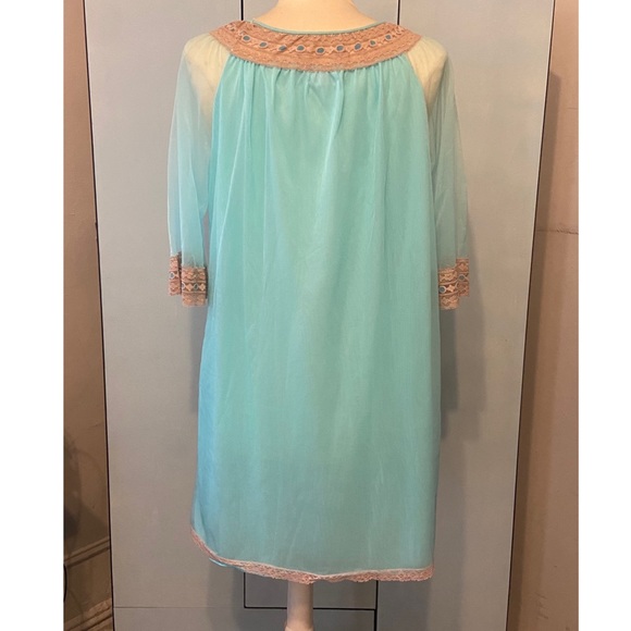 Vintage Avian Blue Egyptian Styled Lace Sleepwear - Picture 2 of 10